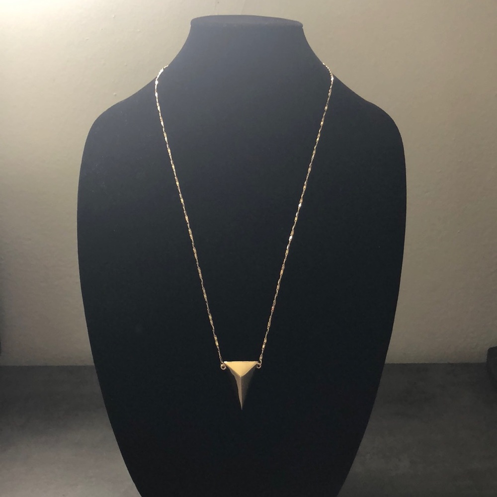 Long chain triangle necklace